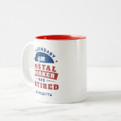Postal Worker Gag, in ruste, gepersonaliseerd Tweekleurige Koffiemok (Voorkant links)