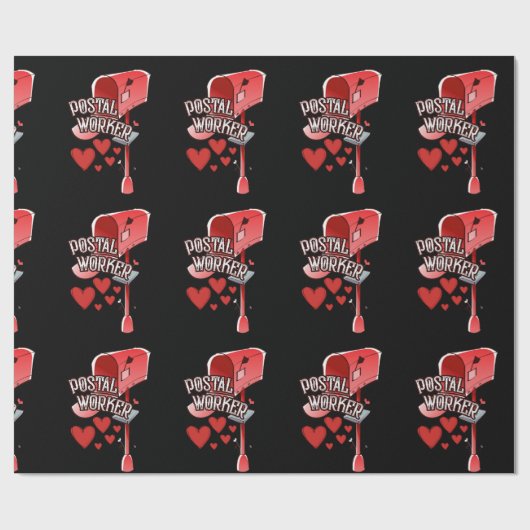 Postal worker heart - love postal worker mail cadeaupapier (Vlak)