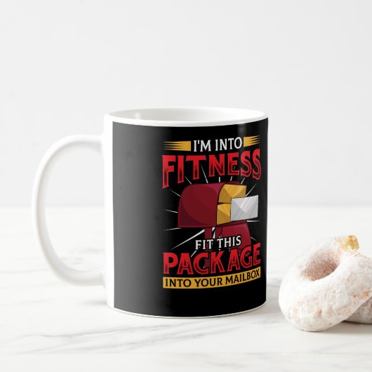Postal Worker Mailman IM in Fitness Mailbox Koffiemok (Met donut)