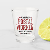 Postal Worker Mailman Retirement Funny Gag Shot Glas (Voorkant)