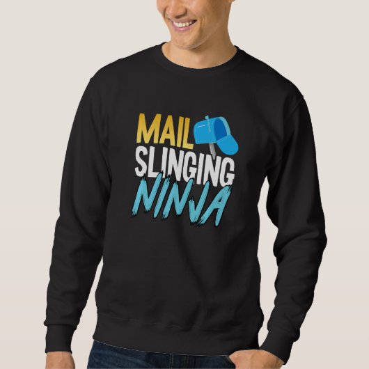 Postal Worker Mailman Slinging Ninja Trui (Voorkant)