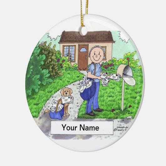 Postal Worker - Male Keramisch Ornament (Links)