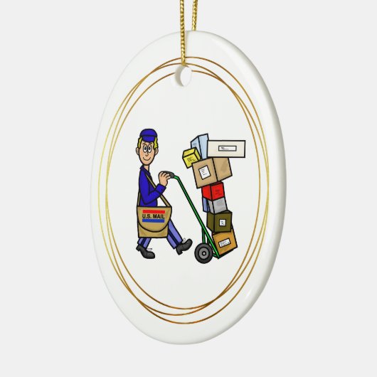 Postal Worker met Boxes-kerstversiering Keramisch Ornament (Links)