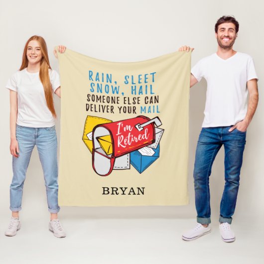 Postal Worker Retirement Mailman Personated Fleece Deken (In situ)