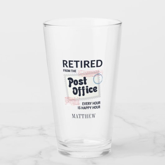 Postal Worker Retirement Mailman Personated Glas (Voorkant)