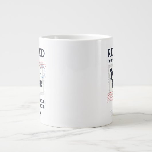 Postal Worker Retirement Mailman Personated Grote Koffiekop (Voorkant)