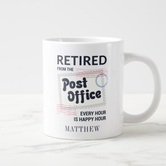 Postal Worker Retirement Mailman Personated Grote Koffiekop (Rechts)