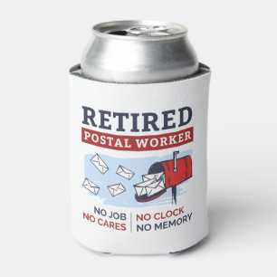 Postal Worker Retirement Postman Funny Gag Blikjeskoeler