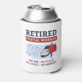 Postal Worker Retirement Postman Funny Gag Blikjeskoeler (Blikje Achterkant)