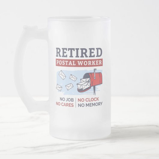 Postal Worker Retirement Postman Funny Gag Matglas Bierpul (Links)