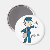 Postal Worker Stick Figuur Magnet (Voorkant / Achterkant)