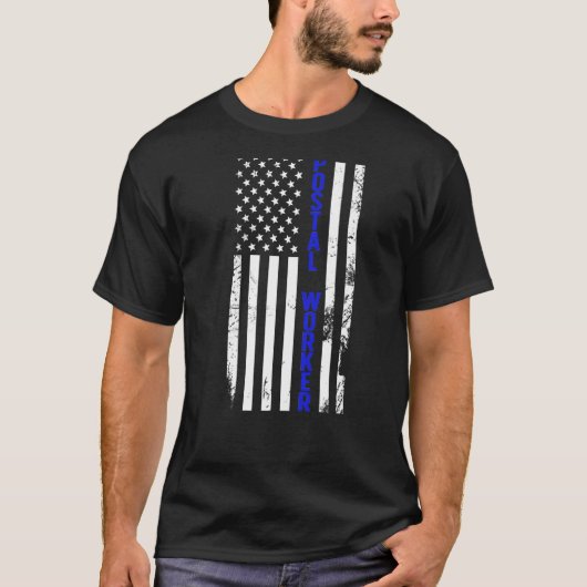 Postal Worker US Flag Postman Mail Carrier Mailman T-shirt (Voorkant)