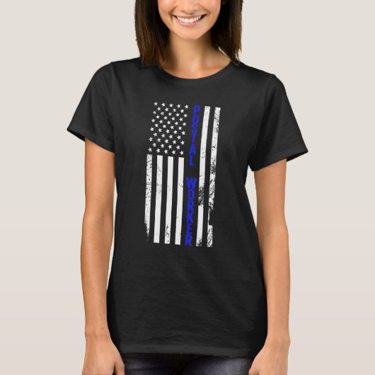 Postal Worker US Flag Postman Mail Carrier Mailman T-shirt (Voorkant)