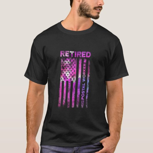Postal Worker Us Flags Mailman Retirement T-shirt (Voorkant)