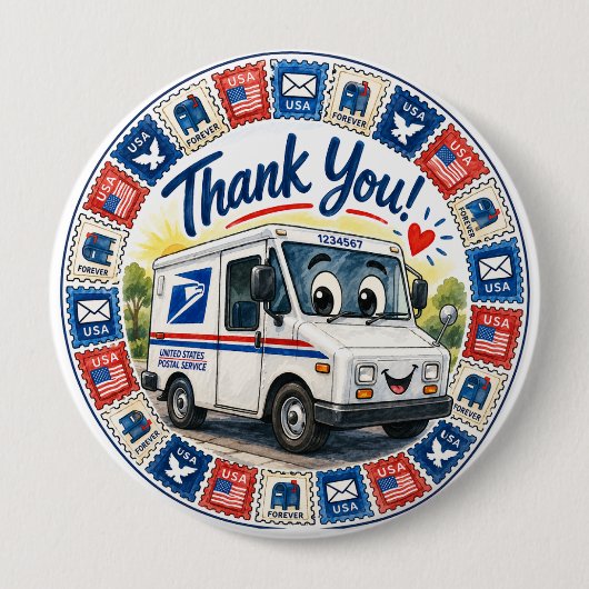 Postal Workers Appreciation  Ronde Button 4,0 Cm (Voorkant)