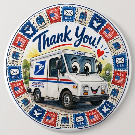 Postal Workers Appreciation  Ronde Button 6,0 Cm (Voorkant)