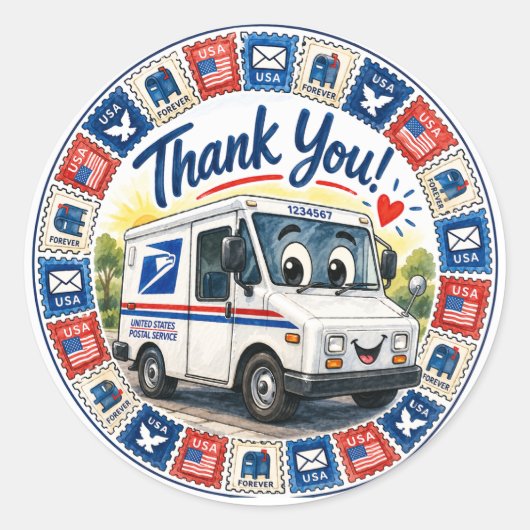 Postal Workers Appreciation  Ronde Sticker (Voorkant)