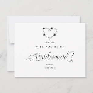 Postal You Will Be My Bridesmaid Grappig Zwart Har Briefkaart