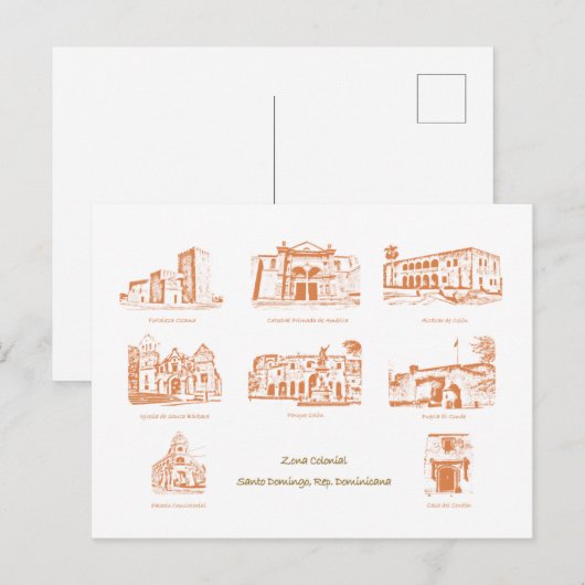 Postal Zona Kolonial, Santo Domingo, Rep. Dom. Briefkaart (Voorkant / Achterkant)