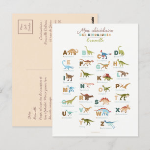 Postale Abacedaire Dinosaures-kaart (Frans) Briefkaart