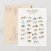 Postale Abacedaire Dinosaures-kaart (Frans) Briefkaart (Voorkant / Achterkant)