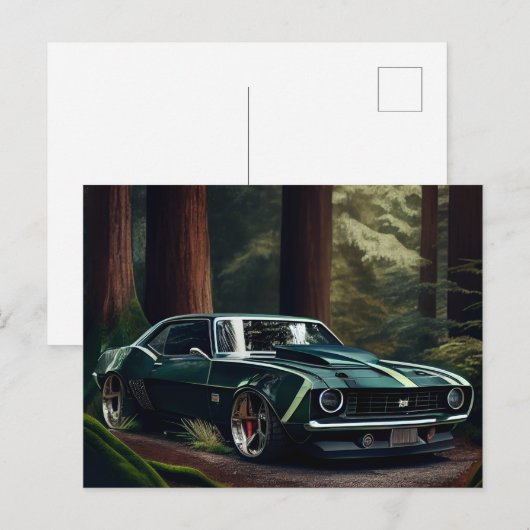 Postale auto forest kaarten (Voorkant / Achterkant)