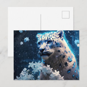 Postale blauwe lichtkaart briefkaart