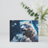 Postale blauwe lichtkaart briefkaart (Staand voorkant)