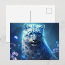 Postale blauwe lichtkaart