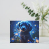 Postale blauwe lichtkaart briefkaart (Staand voorkant)