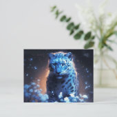 Postale blauwe lichtkaart briefkaart (Staand voorkant)