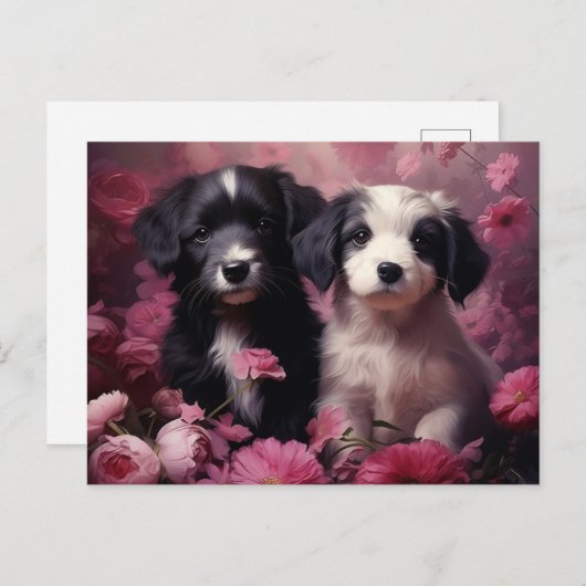 Postale bloem van de hond briefkaart (Voorkant / Achterkant)