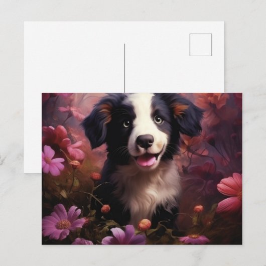Postale Bouquet-kaart van Chiens Briefkaart (Voorkant / Achterkant)