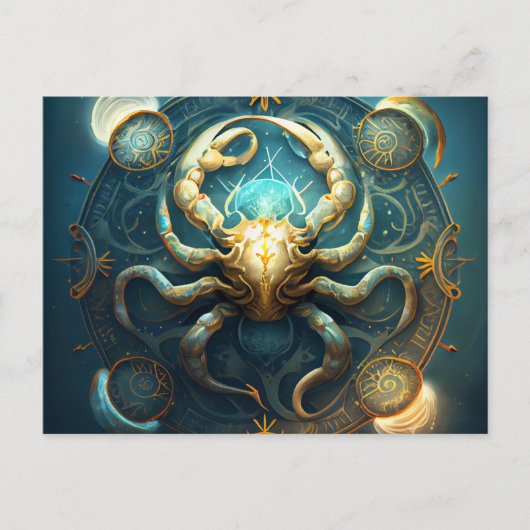 Postale Cancer Zodiac Briefkaart (Voorkant)