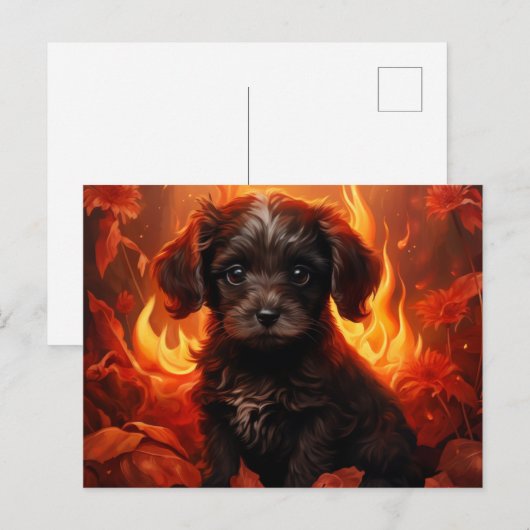 Postale Canine-bloemkaart Briefkaart (Voorkant / Achterkant)