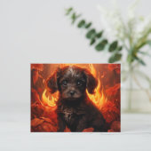 Postale Canine-bloemkaart Briefkaart (Staand voorkant)
