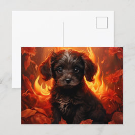 Postale Canine-bloemkaart Briefkaart