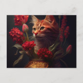 Postale Cat Fleur-kaarten Briefkaart (Voorkant)