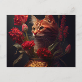 Postale Cat Fleur-kaarten Briefkaart