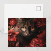 Postale Cat Fleur-kaarten Briefkaart (Voorkant / Achterkant)