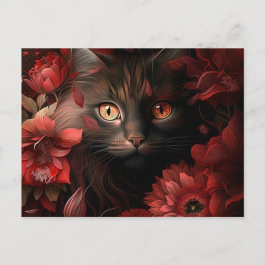Postale Cat Fleur-kaarten Briefkaart (Voorkant)