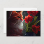 Postale Cat Fleur-kaarten Briefkaart (Voorkant / Achterkant)