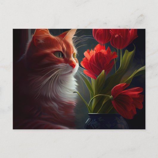 Postale Cat Fleur-kaarten Briefkaart (Voorkant)