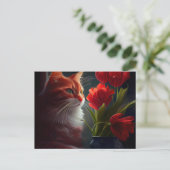 Postale Cat Fleur-kaarten Briefkaart (Staand voorkant)