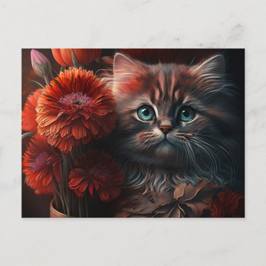 Postale Cat Fleur-kaarten Briefkaart (Voorkant)