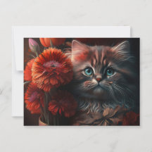 Postale Cat Fleur-kaarten