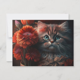 Postale Cat Fleur-kaarten Briefkaart