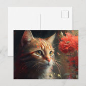 Postale Cat Fleur-kaarten Briefkaart (Voorkant / Achterkant)