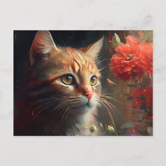 Postale Cat Fleur-kaarten Briefkaart (Voorkant)