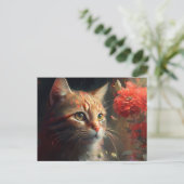 Postale Cat Fleur-kaarten Briefkaart (Staand voorkant)